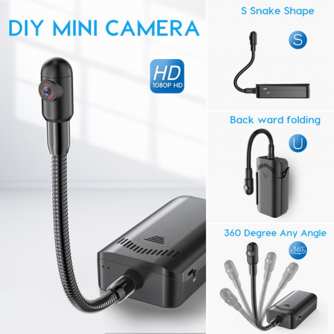 Camera IP tip nasture 4K Snake, Flexibila 360° cu Microfon [2]