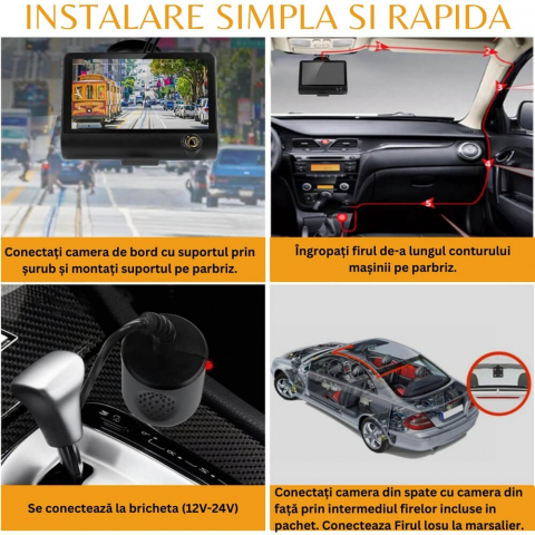 Camera de bord auto profesionala, fata, spate si interior [8]