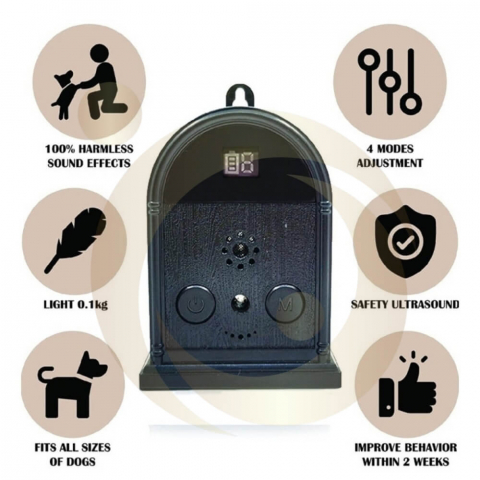 Dispozitiv anti latrat StartONTeam cu ultrasunete, Aparat de control al latratului de caine, 15m, pentru exterior si interior, Impermeabil, 4 Moduri Reglabile, Lumina LED [17]