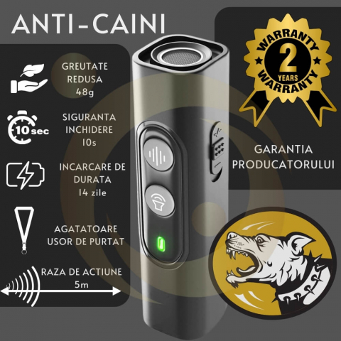 Dispozitiv Profesional Antilatrat cu Ultrasunete pentru Alungat si Speriat Cainii si Pisici [29]