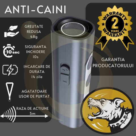 Dispozitiv Profesional Antilatrat cu Ultrasunete pentru Alungat si Speriat Cainii si Pisici [4]