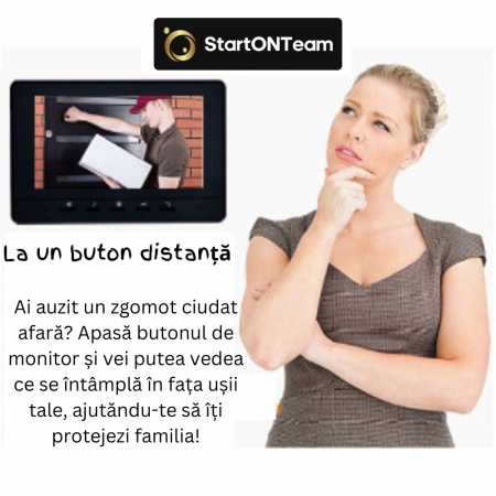 Videointerfon Smart cu Fir si Monitor, Infrarosu, Night Vision, Comunicare Bidirectionala [2]