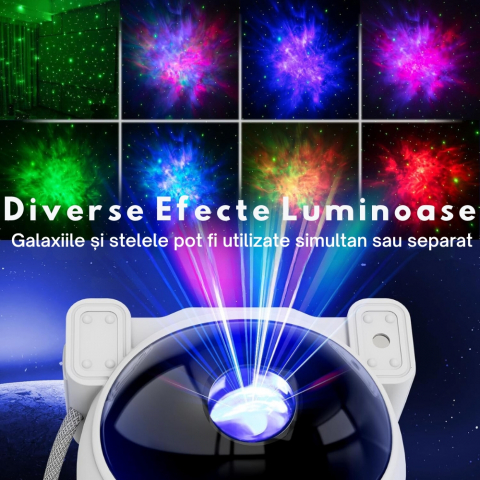 Lampa de Veghe Astronaut Proiector Constelatii Stele si Galaxie [7]