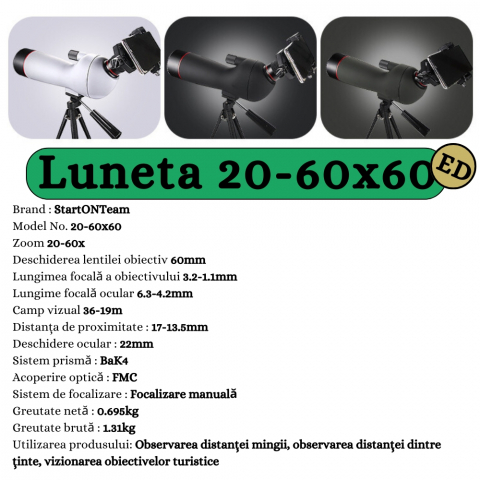 Luneta Terestra Profesionala Eagle 20-60x60 ED [7]