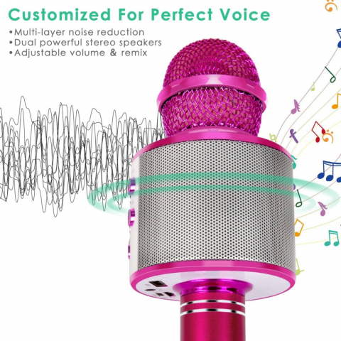 Microfon Karaoke Portabil 5 in 1 pentru Copii cu Bluetooth [7]
