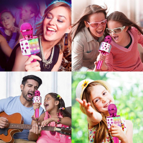 Microfon Karaoke Portabil 5 in 1 pentru Copii cu Bluetooth [10]