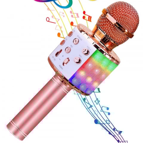 Jucarii - Microfon Karaoke Portabil 5 in 1 pentru Copii cu Bluetooth