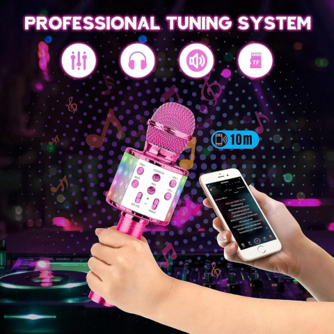 Microfon Karaoke Portabil 5 in 1 pentru Copii cu Bluetooth [5]