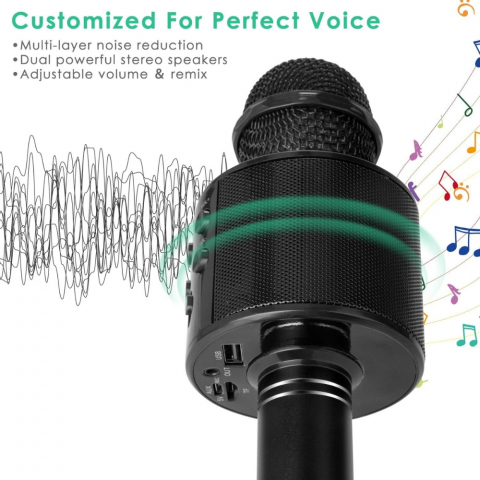 Microfon Karaoke Portabil 5 in 1 pentru Copii cu Bluetooth [14]