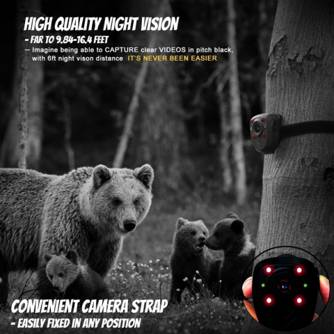 Mini Camera de Corp video Portabila 1080P, Night Vision, Infrarosu [12]