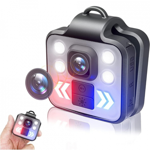 Camere Spion - Camera Mini 1080P FHD Portabila cu Lanterna LED, Mod Avertizare și Înregistrare Video