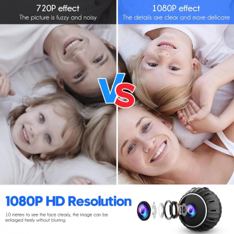 Mini Camera cu WiFi, 1080p, Senzor de Miscare, Vedere Nocturna [5]