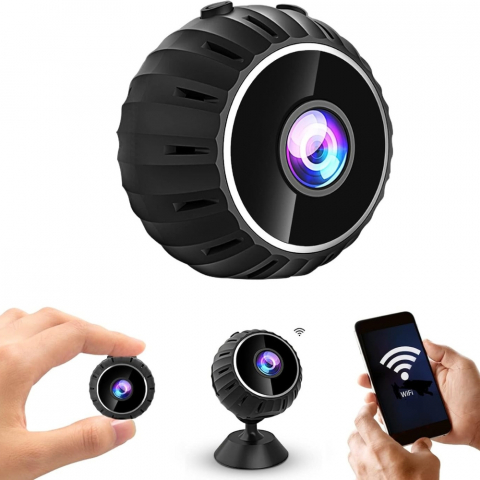Mini Camera, WiFi, Microfon, Senzor de Miscare, Vedere Nocturna, Autonomie 1 Ora Mini Camera, WiFi, Microfon, Senzor de Miscare, Vedere Nocturna, Autonomie 1 Ora