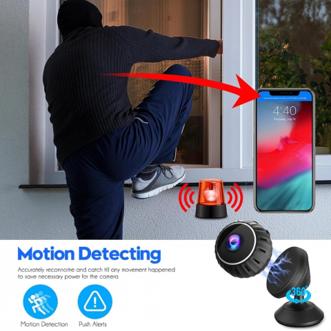 Mini Camera cu WiFi, 1080p, Senzor de Miscare, Vedere Nocturna [11]