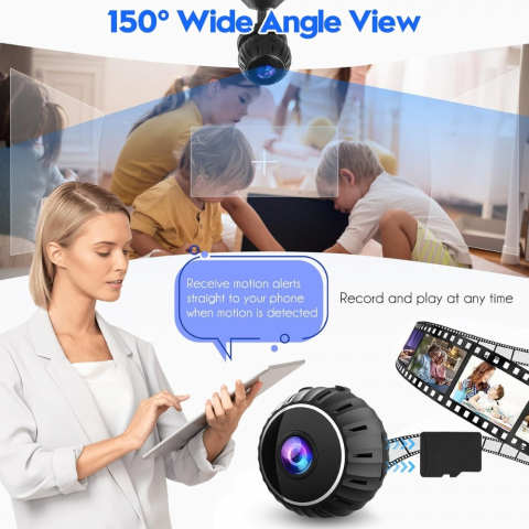 Mini Camera cu WiFi, 1080p, Senzor de Miscare, Vedere Nocturna [4]