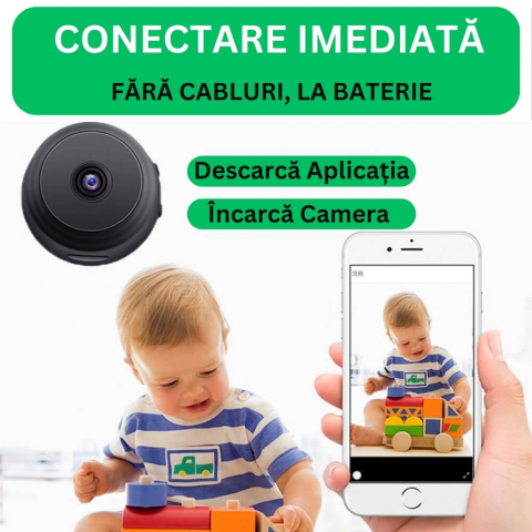 Mini Camera Magnetica, Microcamera Wifi Full HD Profesionala [11]