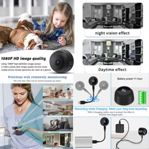 Mini Camera Magnetica, Microcamera Wifi Full HD Profesionala [17]