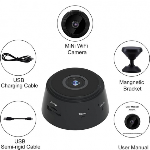 Mini Camera Magnetica, Microcamera Wifi Full HD Profesionala [15]