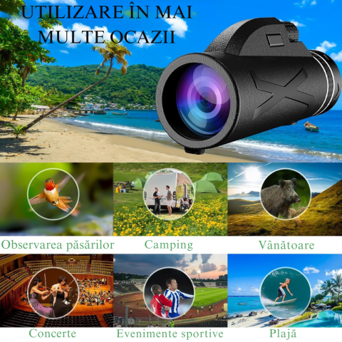 Monoclu Profesional 10x40, Telescop Compact de Inalta Putere [2]