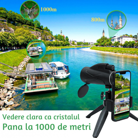 Monoclu Profesional 10x40, Telescop Compact de Inalta Putere [5]