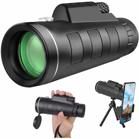 Monoclu Telescop HD 40X60 Profesional cu Suport Pentru Smartphone Si Trepied Monoclu Telescop HD 40X60 Profesional cu Suport Pentru Smartphone Si Trepied