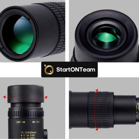 Monoclu Profesional Tip Telescop 4K 10-300X40 cu Prisma BaK-4, Dual Focus, Suport Smartphone și Trepied [5]