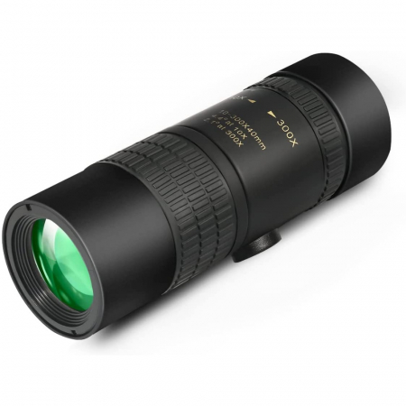 Monoclu Profesional Tip Telescop 4K 10-300X40 cu Prisma BaK-4, Dual Focus, Suport Smartphone și Trepied [1]