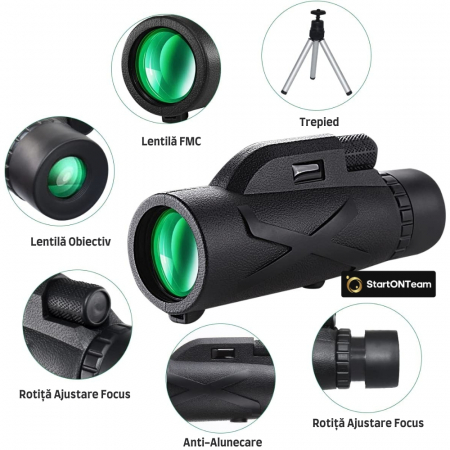 Monoclu Profesional 80x100 Tip Telescop cu Prisma BaK-4 și Dual Focus pentru Observații Clare [2]