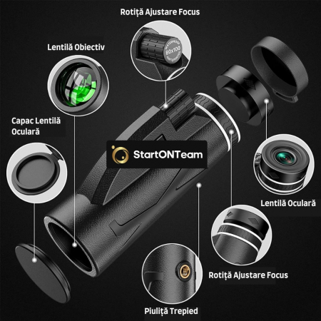Monoclu Profesional 80x100 Tip Telescop cu Prisma BaK-4 și Dual Focus pentru Observații Clare [7]