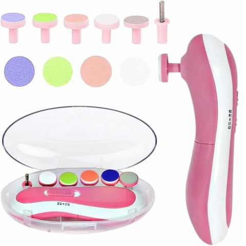 Pila Electrica de Unghii pentru Bebelusi si Copii Mici, Set cu 6 Capete, Iluminare LED [0]