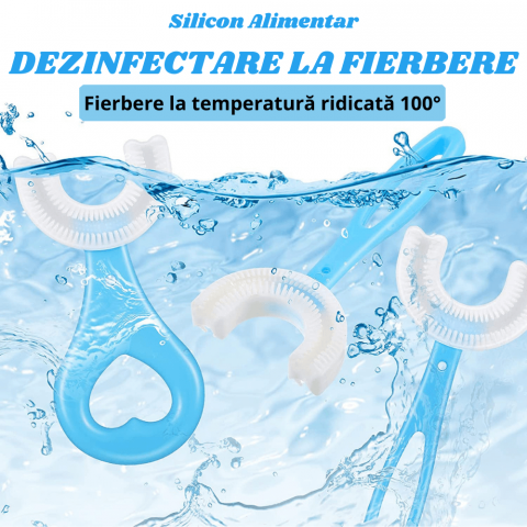 Set 2 Periute de Dinti Circulare in forma de U din Silicon Alimentar pentru copii de 2-12 ani, Multicolore [8]