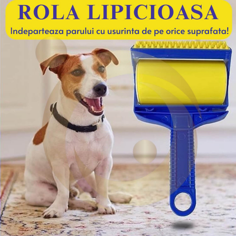 Rolă Adezivă Reutilizabilă pentru Scame și Păr de Animale - Set 2 Buc, Silicon Lavabil [2]