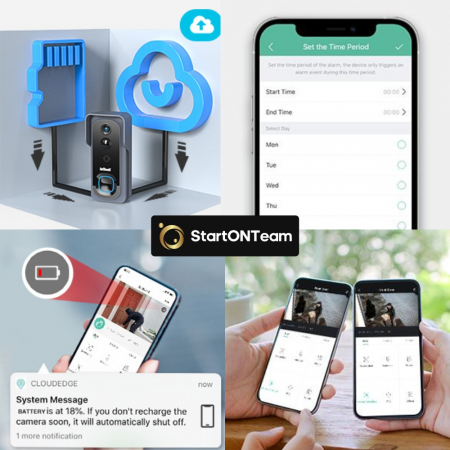 Interfon Video Smart de Exterior cu Cameră HD, Senzor Mișcare și Night Vision, Fără Fir [12]
