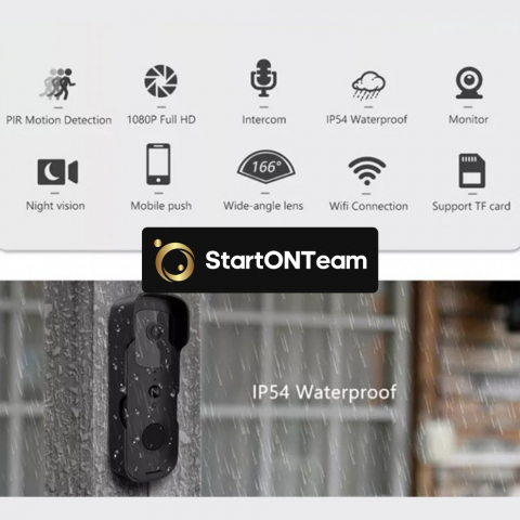 Video Interfon StartONTeam WiFi cu Sonerie Inteligentă și Cameră Full HD [18]
