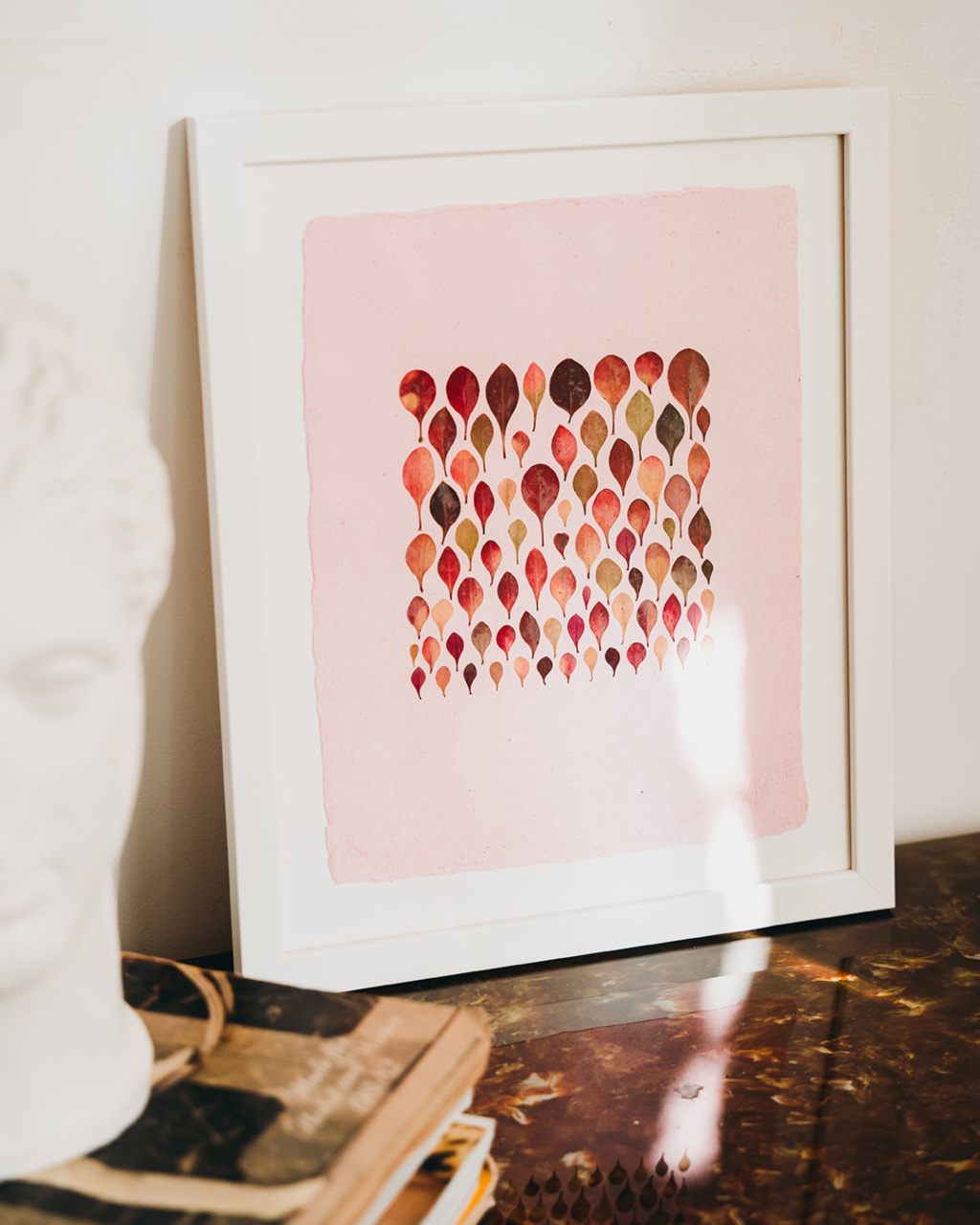 Pastel - print de arta cu flori presate traditional, hartie premium, inramat, dimensiuni personalizate, cadou ideal pentru casa [2]