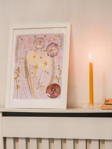 Printuri de arta - Gradina roz - print de arta cu flori presate traditional, hartie premium, inramat, dimensiuni personalizate, cadou ideal pentru casa