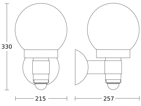 Lampă de exterior L 115 S cu senzor de miscare alb [2]