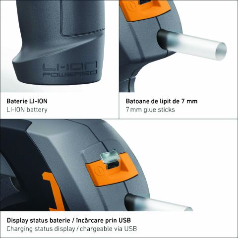 Pistol de lipit cu adeziv MobileGlue 1007 cu baterie [2]