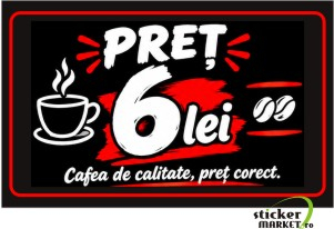 Sticker Automat Cafea - Preț 6 Lei (8x5cm, Model Nou)