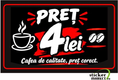 Sticker Automat Cafea - Preț 4 Lei (8x5cm, Model Nou)