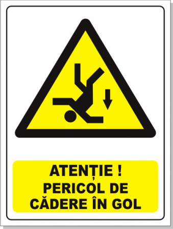 Obligatii generale - Pericol de cadere in gol 20x15cm