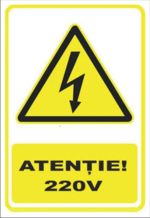 Stickere Atentionare - 220v 30x20cm