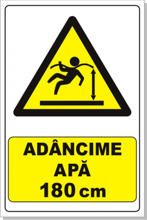 Semn Adancime apa 180cm 30x20cm