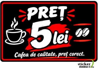 Sticker Automat Cafea - Preț 5 Lei (8x5cm, Model Nou)