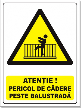 Obligatii generale - Pericol de cadere peste balustrada 20x15cm