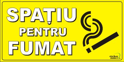 Stickere Atentionare - Spatiu Fumat 30x15cm
