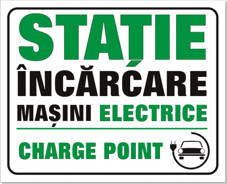Placute PVC - Semn statie incarcare masini electrice 50x40cm