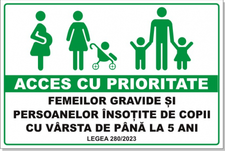 Stickere Atentionare - Acces cu prioritate 30x20cm