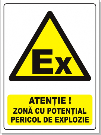 Stickere PSI - Zona cu potential pericol de explozie 30x20cm
