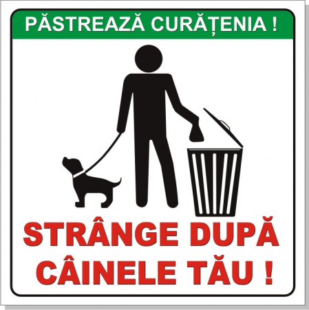 Placute PVC - STRÂNGE DUPĂ CÂINELE TĂU 30x30cm